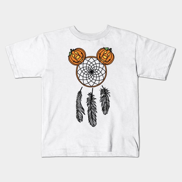 Pumpkin Dream Catcher Kids T-Shirt by KimsCustomCrafts